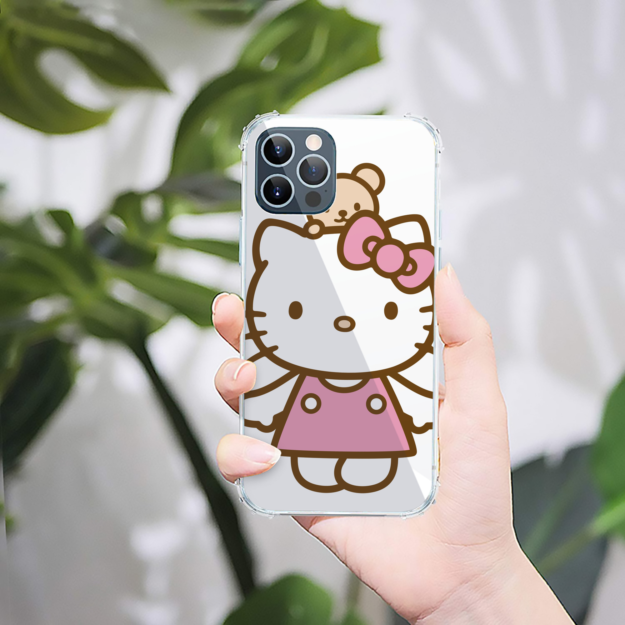 （画像用） Hello Kitty ハローキティ 【iPhone 12シリーズ対応】透明スマホケース（クリアソフトケース）